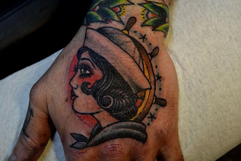 sailor girl hand tattoo - rosskjones