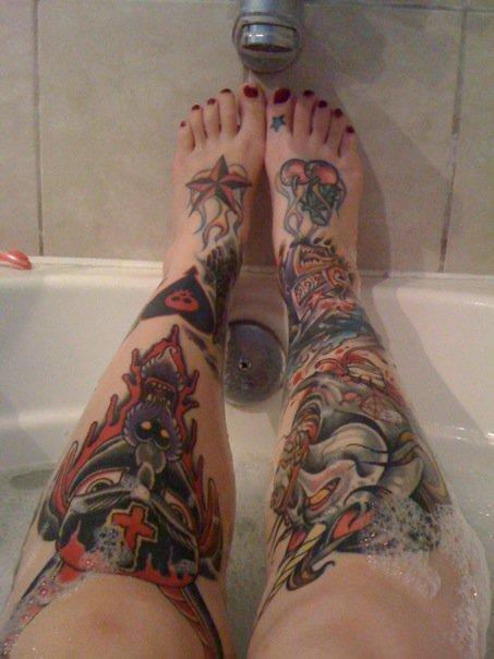 tattooed legs and feet