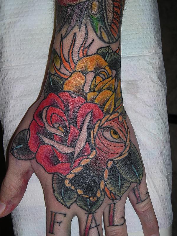 roses on hand