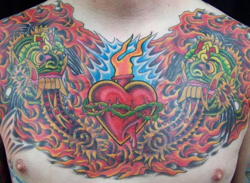 heart chest piece cover up