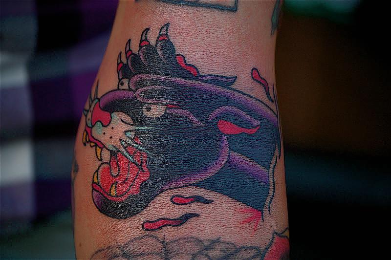 traditional tattoo panther head nick branfield