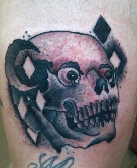 skull with moon and stars