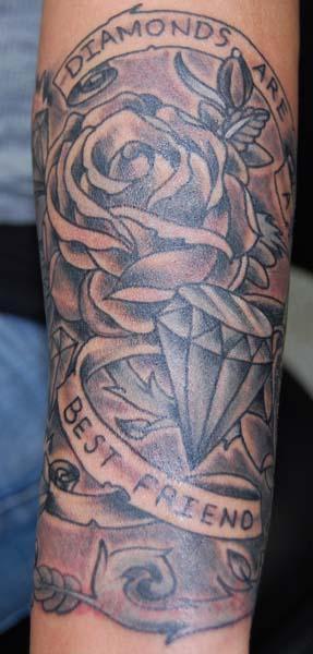 diamonds are a girls best friend rose - Flower Tattoos - Last Sparrow Tattoo