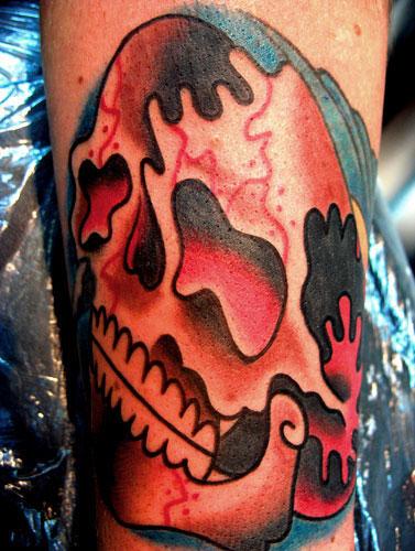 Skull tattoo by Tim Goodrich