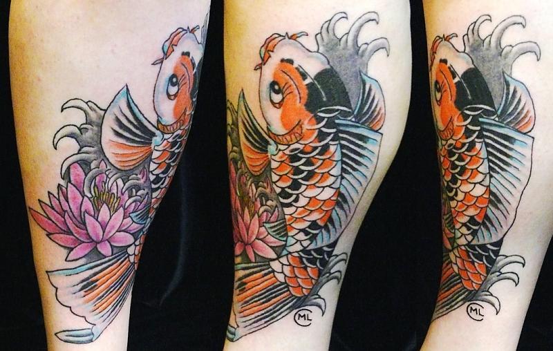 Koi and Water Lily