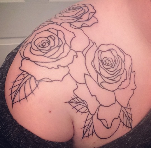 Tattoo uploaded by Xavier • Blackwork floral shoulder tattoo by Hilary  Jane. #HilaryJane #neotraditional #nature #grecian #floraandfauna #flower •  Tattoodo