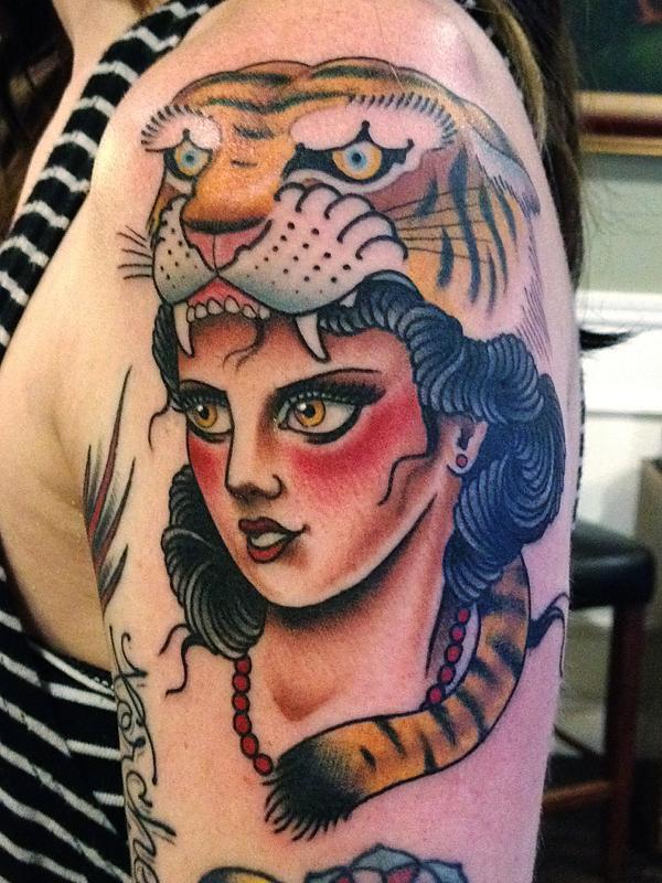 Tiger Girl - Woman Tattoos - Last Sparrow Tattoo