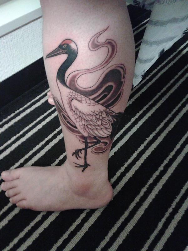 Crane tattoo