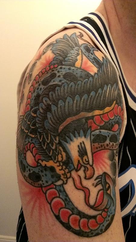 Eagle and snake cover up by Ross Nagle