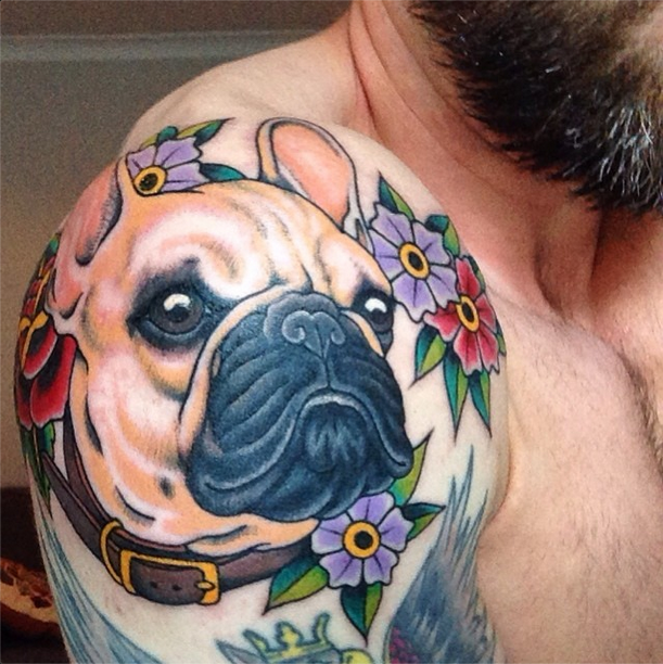 French bulldog tattoo