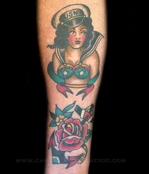 anchor and rose and my take on sailor jerry flash