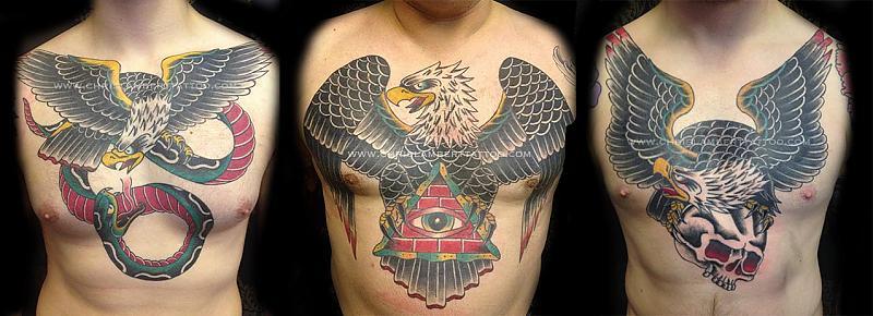 Eagle chest pieces tattooed in 2013