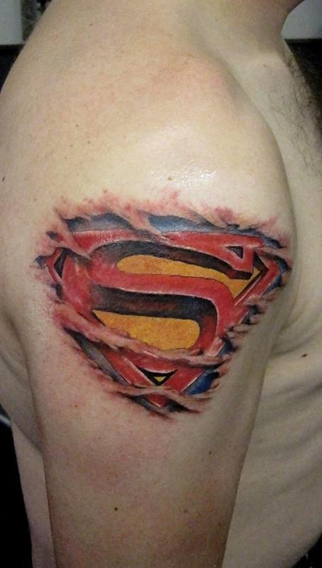 super man logo robert tattoo art