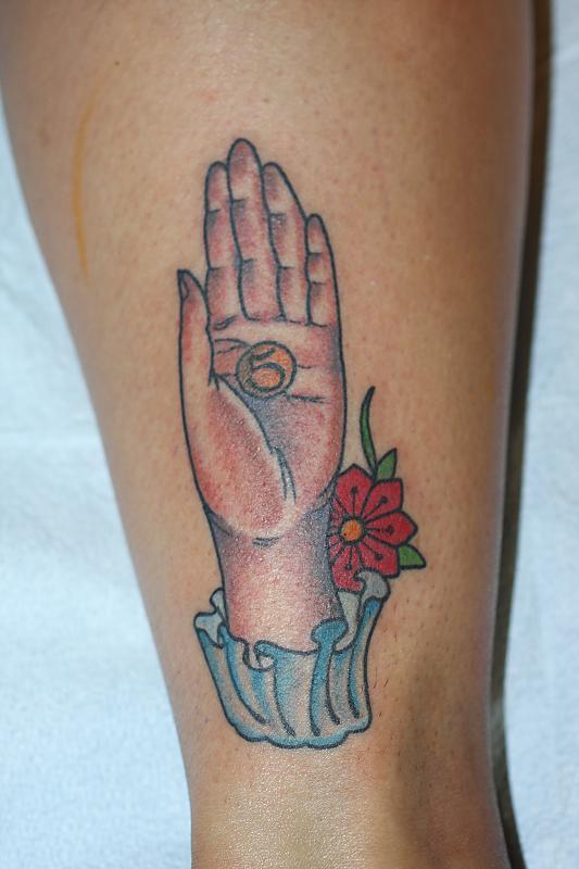 Hand and flower