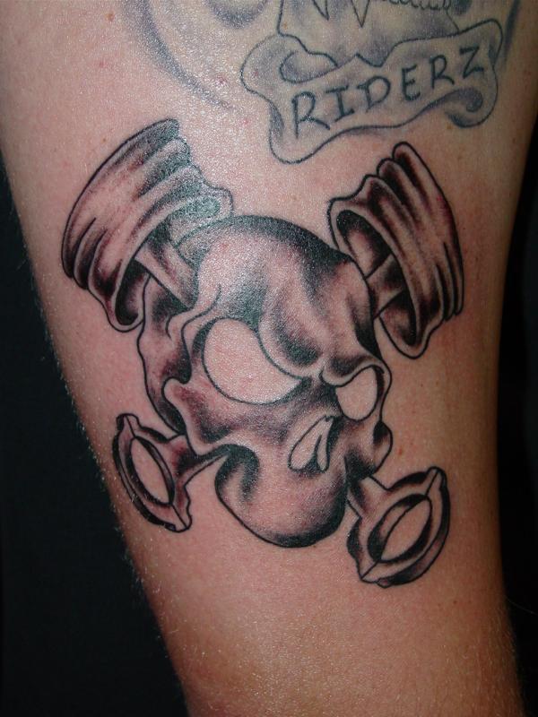 skull pistons - Death Tattoos - Last Sparrow Tattoo