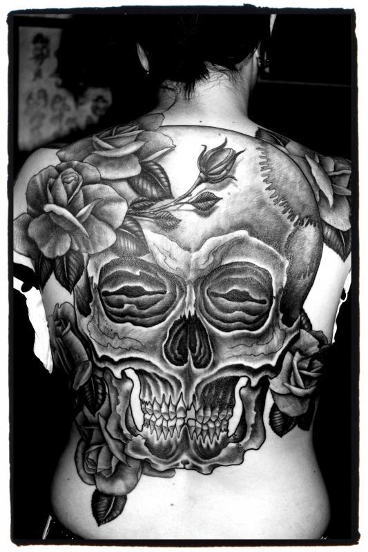 skull back piece Tattoo
