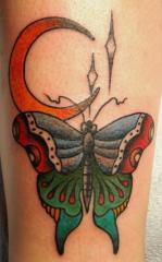 Tattooing Butterfly and Moon