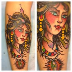 My wife's Medusa tattoo by Greg Christian 2012