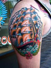 traditional tattoo clipper ship nick branfield