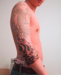 japanese koi 3 4 sleeve tattoo by sl69