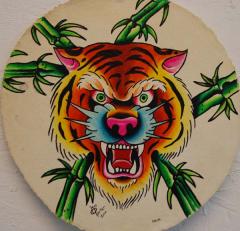tiger round painting