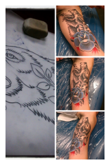 wolf rose tattoo 