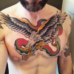 Eagle and snake chest piece