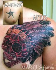 indian skull coverup
