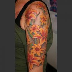 African Daisies and Lilies