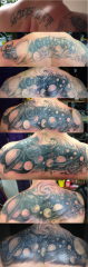 Back cover up planet tattoo