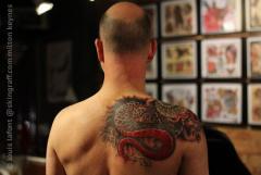 Japanese dragon shoulder tattoo
