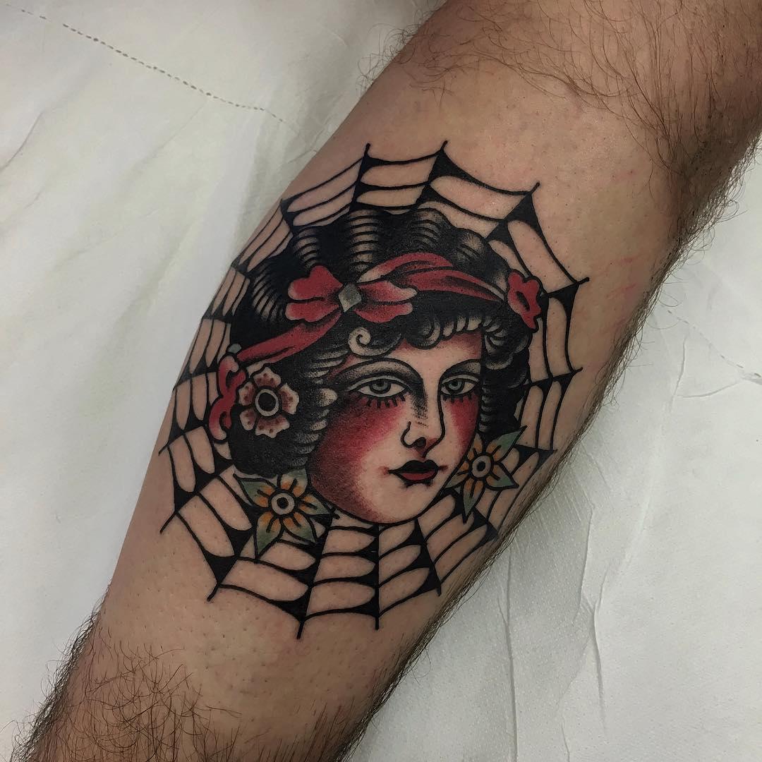 Tattoodo on Instagram: “Spider lady made by @herbxauerbach #tattoodo” |  Traditional tattoo art, Traditional tattoo design, Spooky tattoos